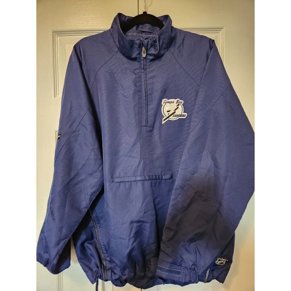 Reebok NHL Tampa Bay Lightning Pullover Navy Blue Hockey Jacket - Picture 5 of 11